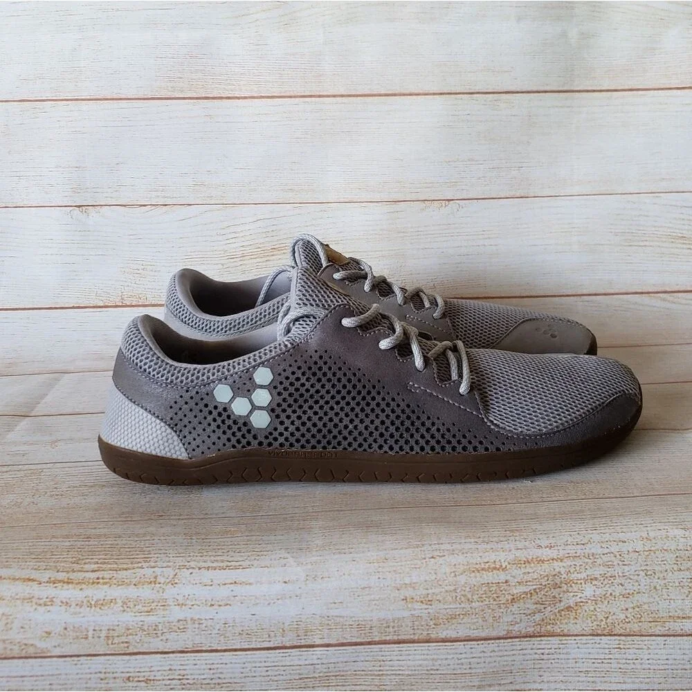 Vivobarefoot Primus Trio Leather/Mesh Grey Walking Running Outdoor Sneakers Men